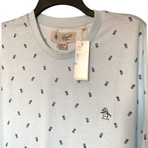 Mens NWT Pineapple print Penguin Tennis T-shirt Size XL